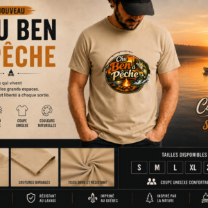 T-Shirt Chu Ben à Pêche Sable Coucher de Soleil — Chu Ben dans L'Bois
