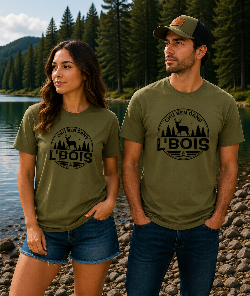 T-shirt olive logo noir
