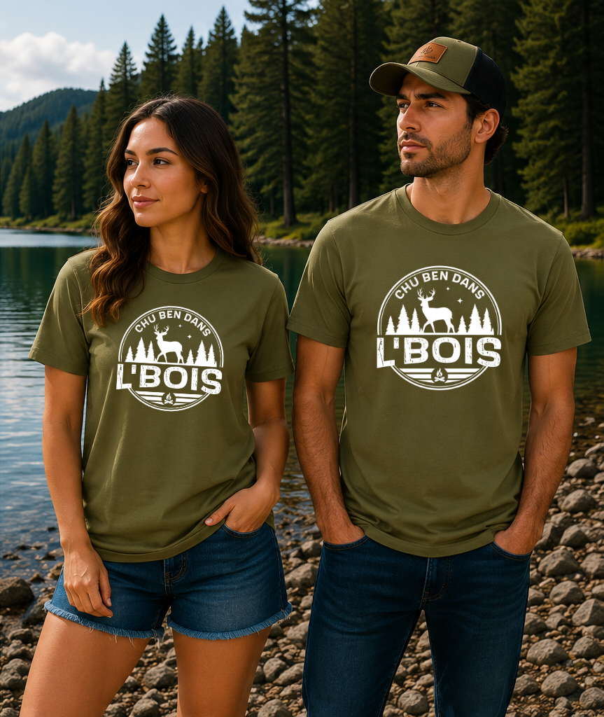 T-shirt olive logo blanc
