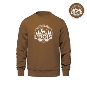 Crewneck Caramel Chu Ben dans L'Bois avec logo blanc