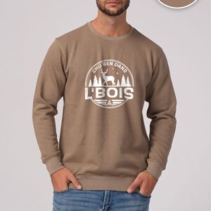 Crewneck Safari Chu Ben dans L'Bois avec logo blanc