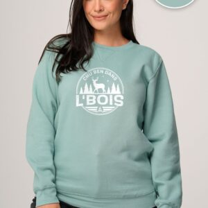 Crewneck Sage Chu Ben dans L'Bois avec logo blanc