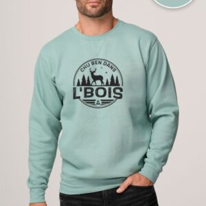 Crewneck Sage Chu Ben dans L'Bois avec logo noir