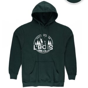 Hoodie Vert forêt Chu Ben dans L'Bois avec logo blanc