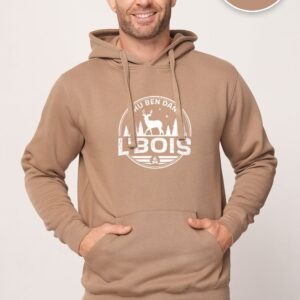 Hoodie Safari Chu Ben dans L'Bois avec logo blanc