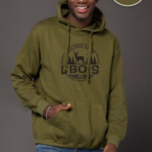 Hoodie Olive Chu Ben dans L'Bois avec logo noir