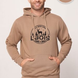 Hoodie Safari Chu Ben dans L'Bois avec logo noir