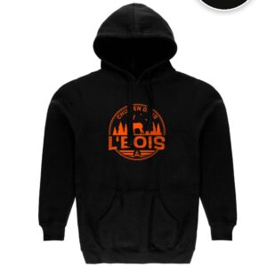 Hoodie Noir Chu Ben dans L'Bois avec logo orange