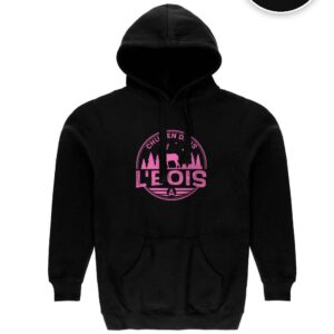 Hoodie Noir Chu Ben dans L'Bois avec logo rose