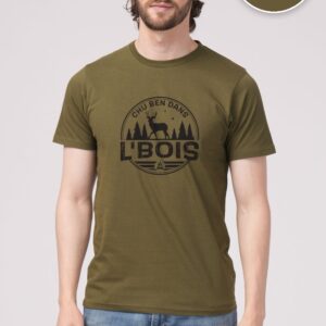 T-shirt Olive Chu Ben dans L'Bois avec logo noir