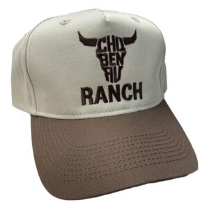 Casquette Chu Ben au Ranch — Beige / visière brune, broderie brune