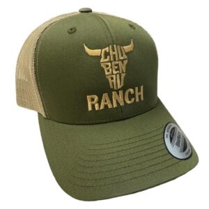Casquette Chu Ben au Ranch — Olive / maille khaki, broderie khaki
