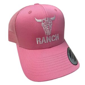 Casquette Chu Ben au Ranch — Rose / maille rose, broderie blanche