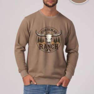 Crewneck Safari Chu Ben au Ranch, design Logo Principal
