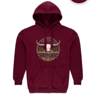 Hoodie Maroon Chu Ben au Ranch, design Logo Principal