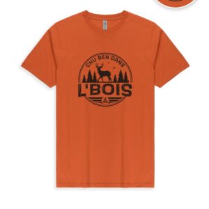 T-shirt Texas Orange Chu Ben dans L'Bois avec logo noir